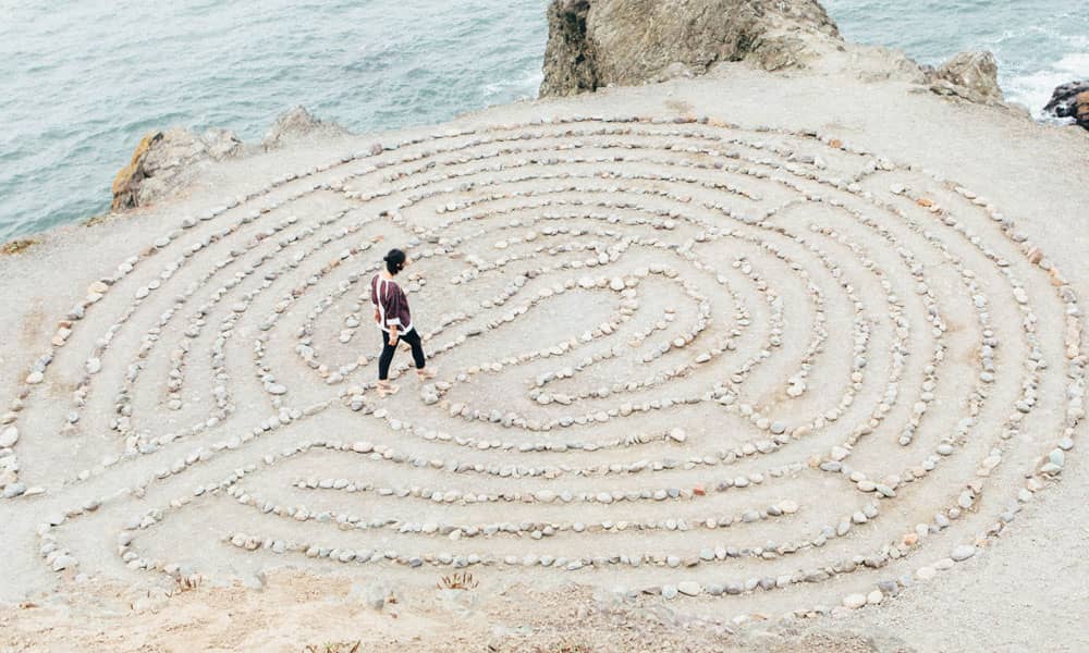 Stone maze on the beach