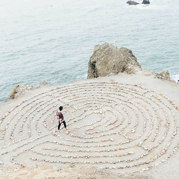 Stone maze on the beach